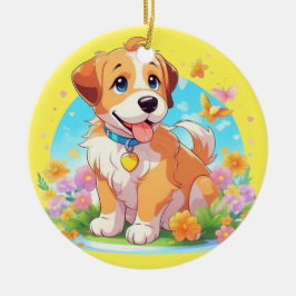Niedlicher Welpenhund Keramik Ornament