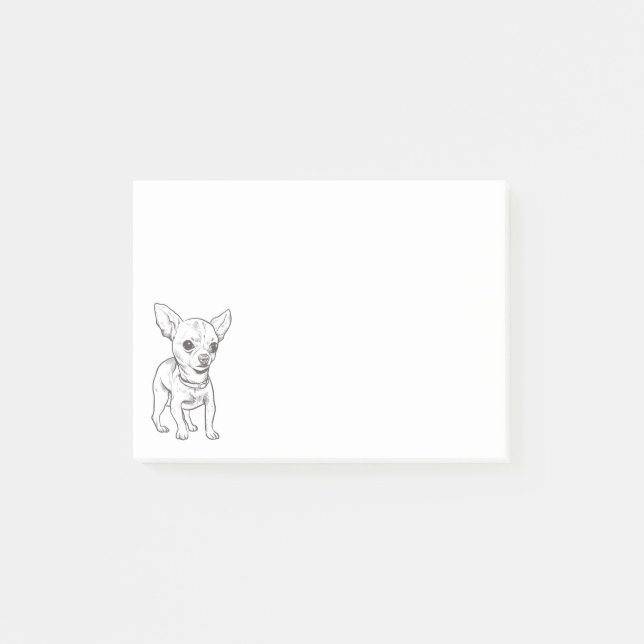 Niedlicher Welpenhund Lover Chihuahua Nachhinweise Post-it Klebezettel (Vorderseite)