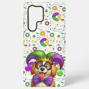 Niedlicher Welpenhund Mardi Gras in der Hut Samsung Galaxy Hülle