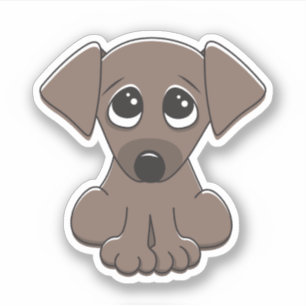 Niedlicher Welpenhund mit großem, bitten mustert Aufkleber