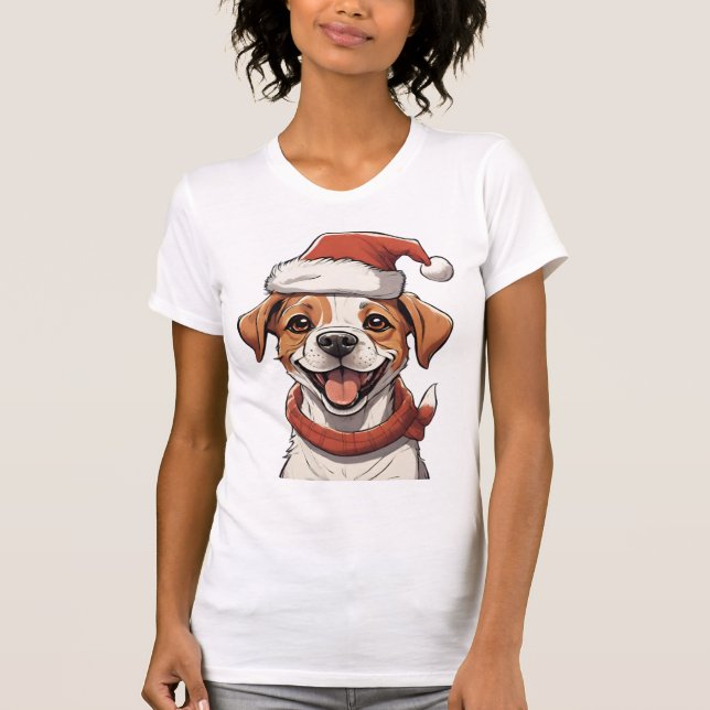 Niedlicher Welpenhund mit Weihnachts-Hat Classic T T-Shirt (Vorderseite)