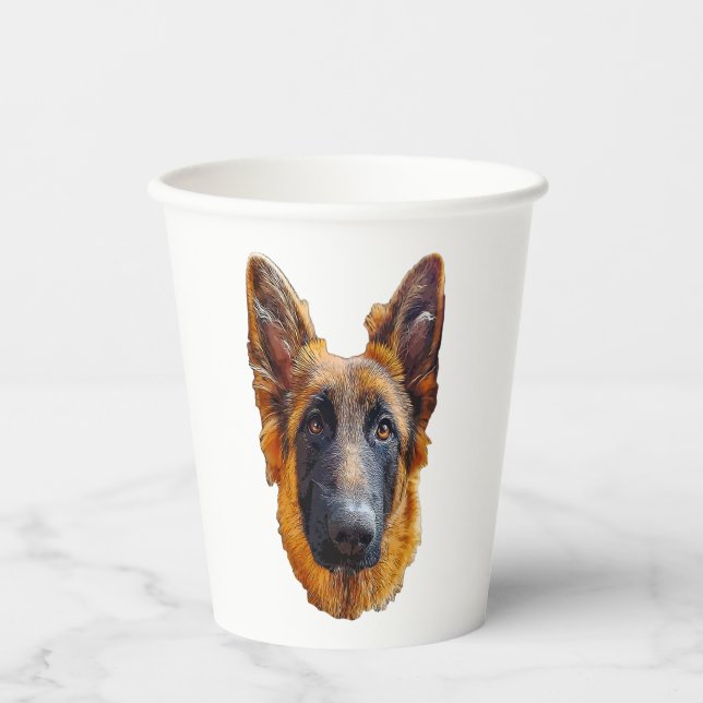 Niedlicher Welpenhund Pappbecher (Vorderseite)