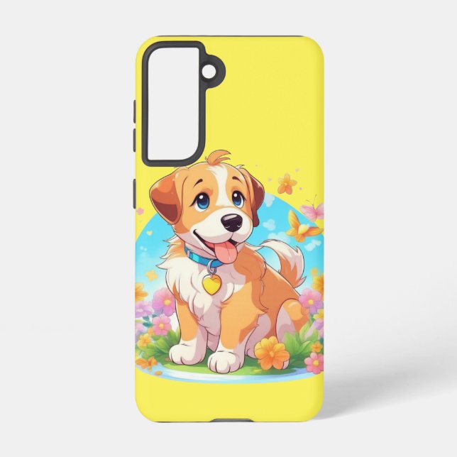Niedlicher Welpenhund Samsung Galaxy Hülle (Rückseite)