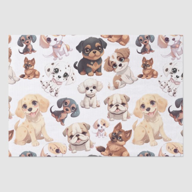Niedlicher Welpenhund Seidenpapier (Vorderseite)
