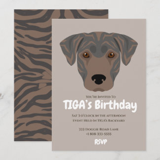 Niedlicher Welpenhund TIGA's Party Einladung