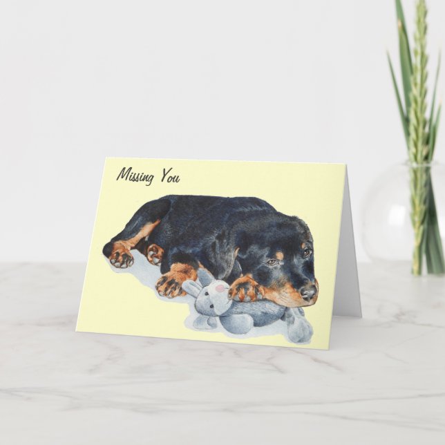 niedlicher Welpenhund vermisst Karte (Vorderseite)