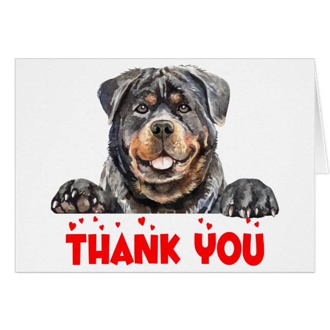 Niedlicher Welpenhund Watercolor Rottweiler Vielen (Vorderseite (Horizontal))