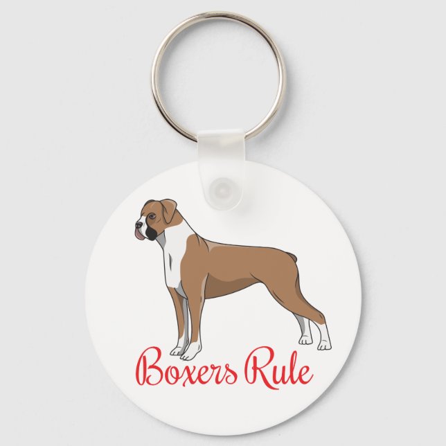 Niedlicher Welpenkartoon Dog Lover Boxer Schlüsselanhänger (Vorderseite)