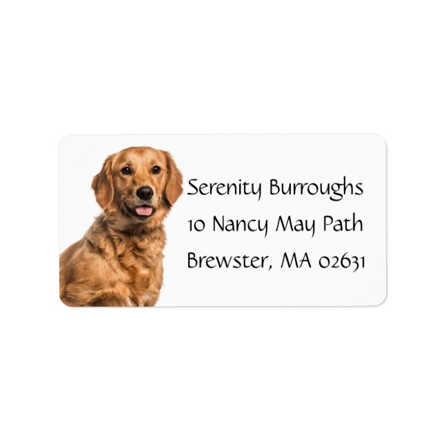 Niedlicher Welpenkartoon Mama Golden Retriever Lab Adressaufkleber (Vorne)