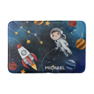 Niedlicher Weltraumampfer Shuttle Personalisiert Badematte