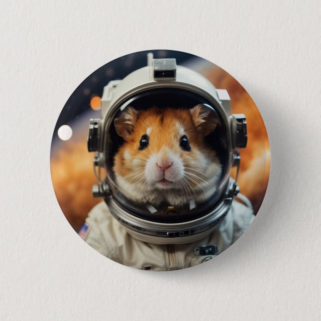 Niedlicher Weltraumamster Button (Vorderseite)
