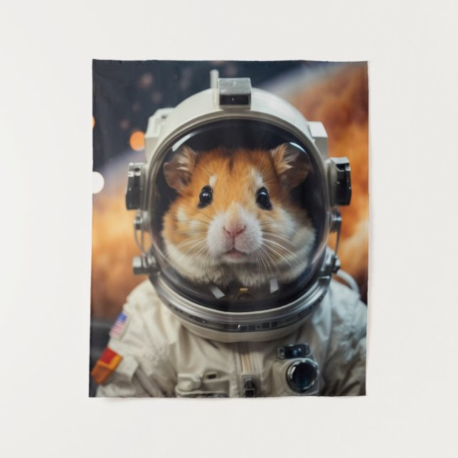Niedlicher Weltraumamster Wandteppich (Vorderseite)