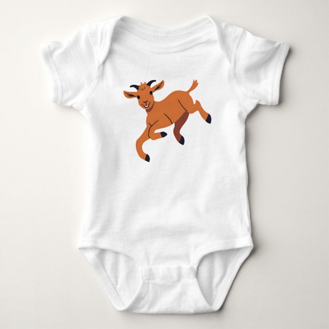 Niedlicher Wertvoller Sprungziegenkid Baby Strampler (Vorderseite)