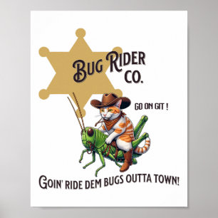Niedlicher Western Cowboy Cat Tab Poster