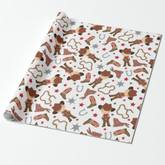 Niedlicher Western Cowboy Wrapping Paper Geschenkpapier