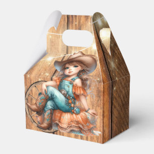 Niedlicher Western Cowgirl Geburtstagsparty Geschenkschachtel