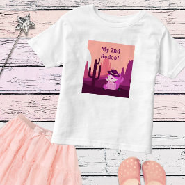 Niedlicher Western Cowgirl Wüste Alter 2 Geburtsta Kleinkind T-shirt