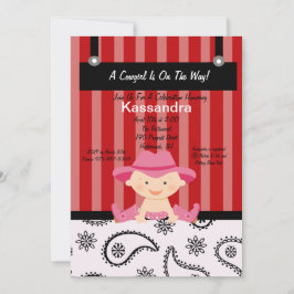 Niedlicher Western Kleine Cowgirl Kinderdusche Ein Einladung