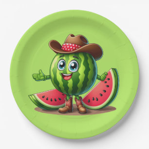 Niedlicher Western Sommerwassermelone Party Pappteller