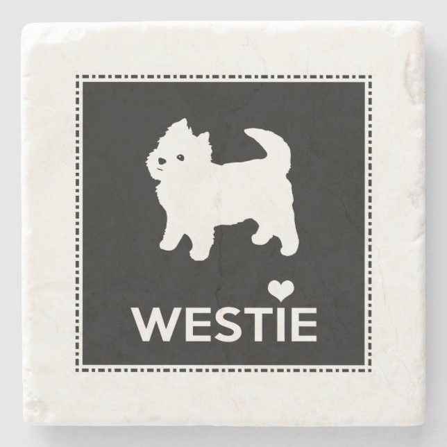 Niedlicher Westhochland-Terrier - i-Liebe Westies Steinuntersetzer (Vorderseite)