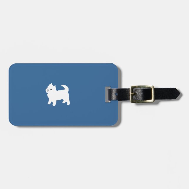 Niedlicher Westhochland-Terrier-Weiß-Welpe Gepäckanhänger (Vorderseite horizontal)