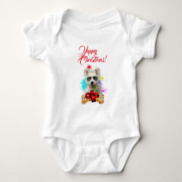 Niedlicher Westie Dog Yappy Weihnachten Baby Strampler