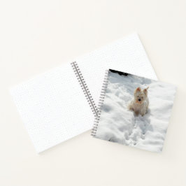 Niedlicher Westie Hund im Snow 8x8 Bullet Journal Notizbuch