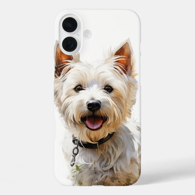 NIEDLICHER WESTLICHER HIGHLAND WHITE TERRIER PUPPY iPhone 16 PLUS HÜLLE (Rückseite)