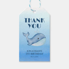 Niedlicher Whale Blue Sea 1. Geburtstag Vielen Dan Geschenkanhänger