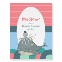 Niedlicher Whale Tintenfisch Pink Babydusche
