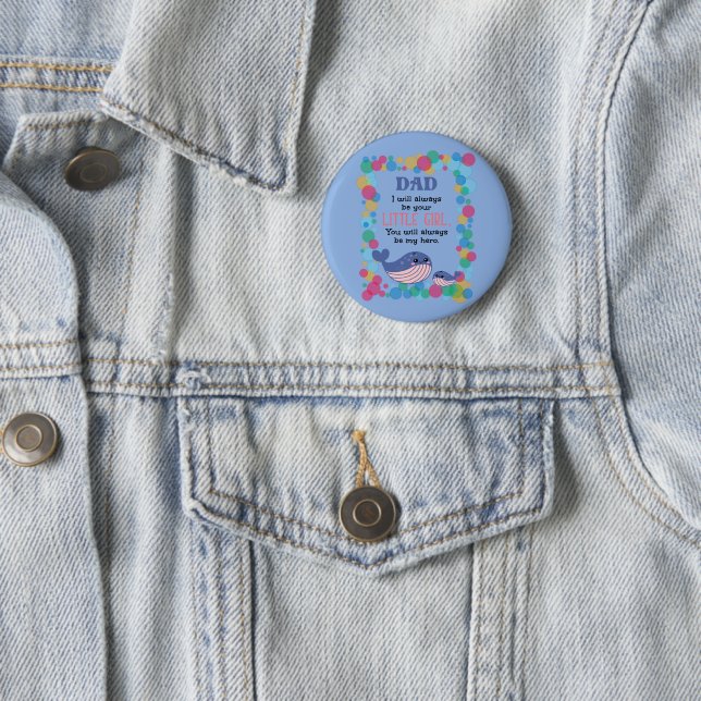 Niedlicher Whale Vater werde ich immer dein kleine Button (Beispiel)