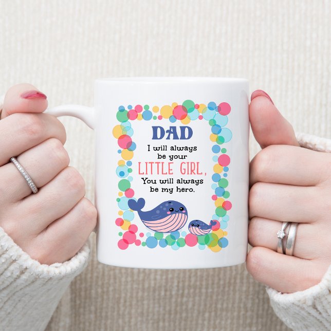 Niedlicher Whale Vater werde ich immer dein kleine Kaffeetasse (Von Creator hochgeladen)