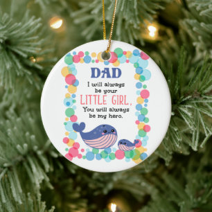 Niedlicher Whale Vater werde ich immer dein kleine Keramik Ornament