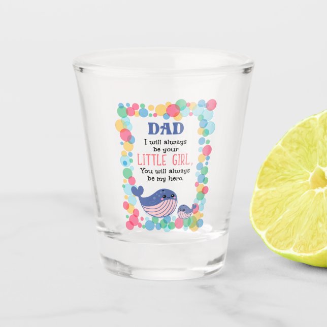 Niedlicher Whale Vater werde ich immer dein kleine Schnapsglas (Vorderseite)