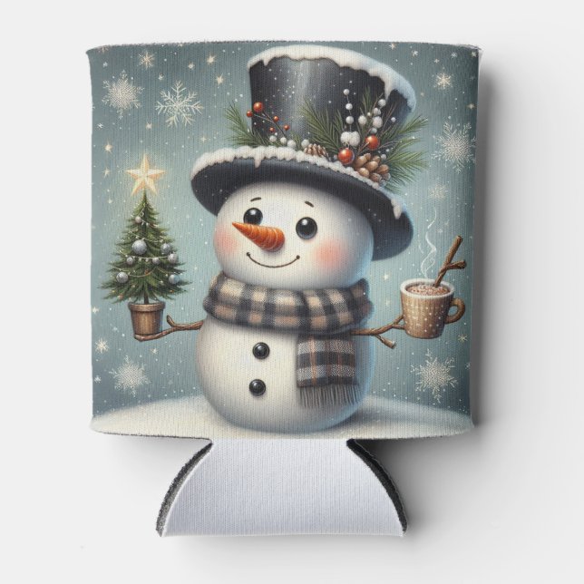 Niedlicher Whimisky Weihnachten/Winterschneemann Dosenkühler (Vorderseite)