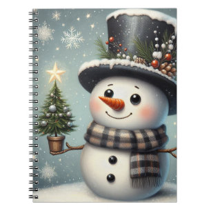 Niedlicher Whimisky Weihnachten/Winterschneemann Notizblock