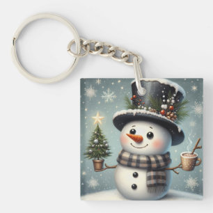 Niedlicher Whimisky Weihnachten/Winterschneemann Schlüsselanhänger