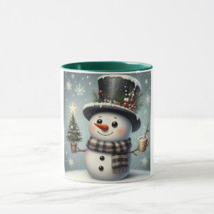 Niedlicher Whimisky Weihnachten/Winterschneemann Tasse