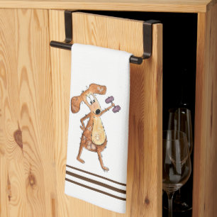 Niedlicher Whimsical Brown Hund Heften Geschirrtuch