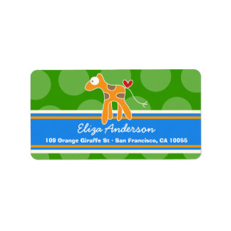 Niedlicher Whimsical Cartoon Giraffe Adressenmarke Adressaufkleber
