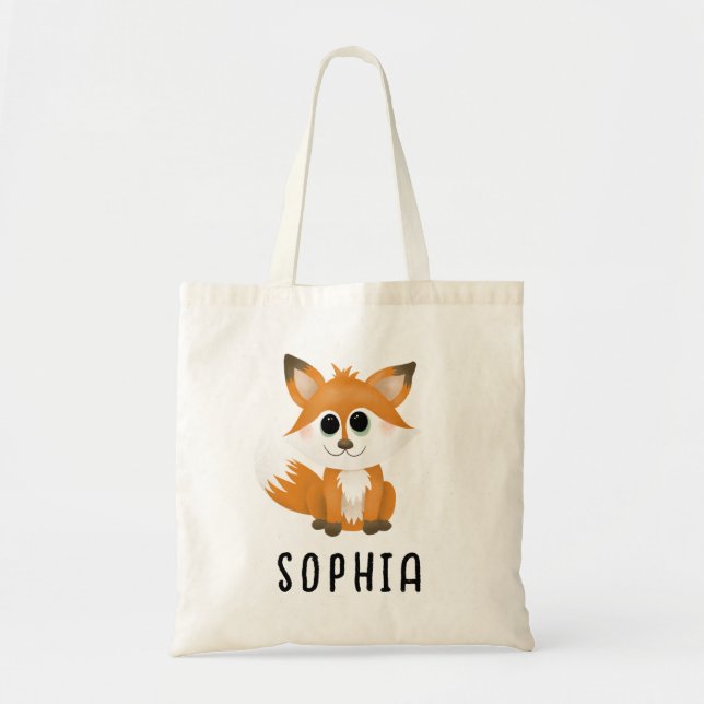 Niedlicher Whimsical Fox Cartoon Kinder Tragetasche (Vorne)