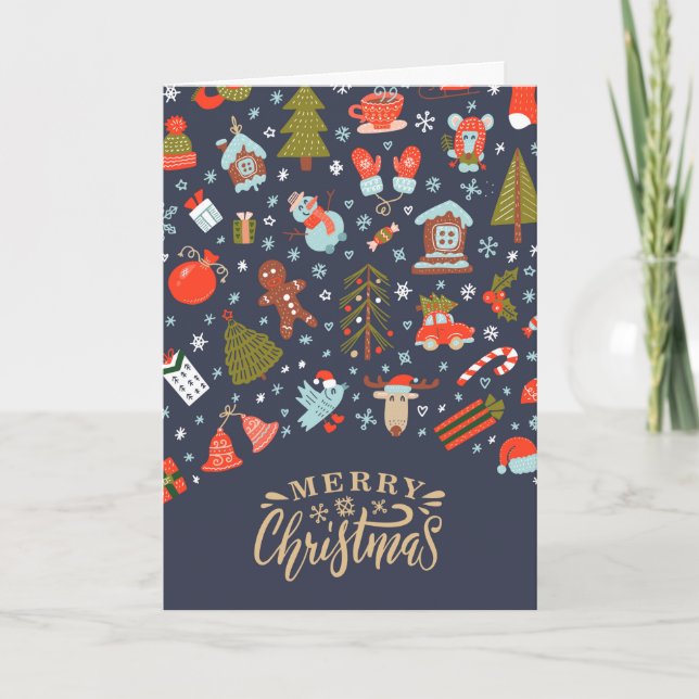 Niedlicher Whimsical frohe Weihnachten Personalisi (Vorderseite)