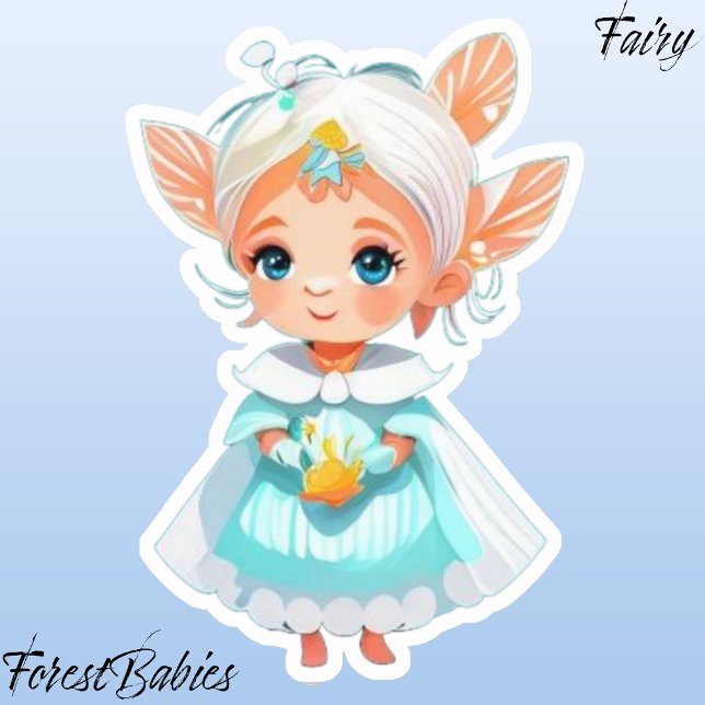 Niedlicher Whimsical Girl Fairy Fantasy Cartoon Gr Aufkleber (Fairy ForestBabies Sticker)