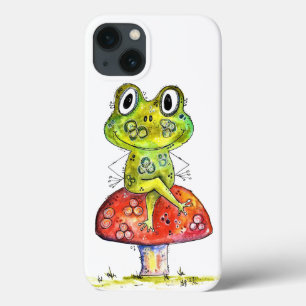 Niedlicher Whimsical Green Frosch auf Toadstool Case-Mate iPhone Hülle