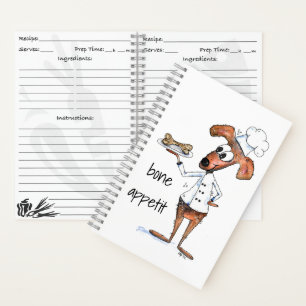 Niedlicher Whimsical Hund Koch Rezept Notizbuch