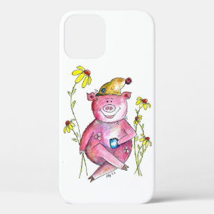 Niedlicher Whimsical Pig Drink Kaffee Case-Mate iPhone Hülle