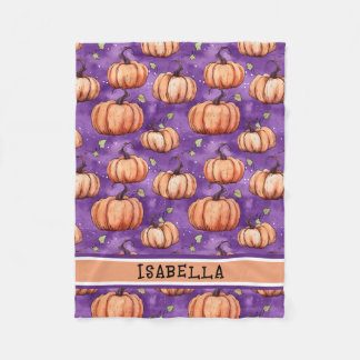 Niedlicher Whimsical Pumpkin Name Fleece Blanket