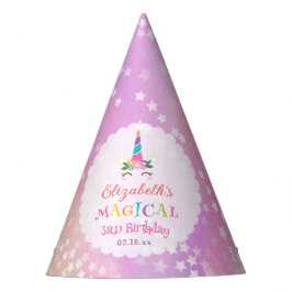 Niedlicher Whimsical Rainbow Unicorn Magischer Geb Partyhütchen