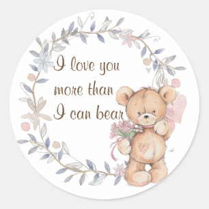 Niedlicher Whimsical Teddy Bär Runder Aufkleber