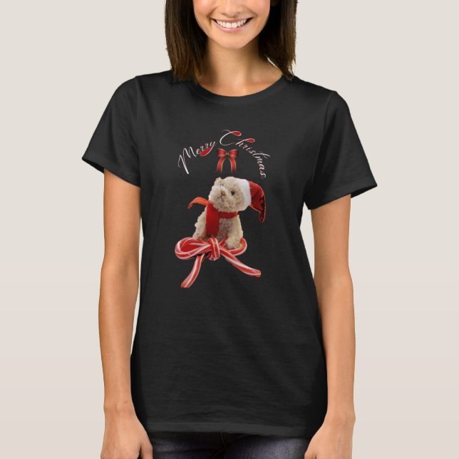 Niedlicher Whimsical Teddy Bär Weihnachten T-Shirt (Vorderseite)